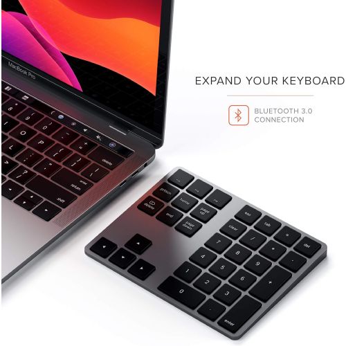 사테치 [아마존베스트]SATECHI erweitertes numerisches Bluetooth-Keypad - wiederaufladbarer Ziffernblock - Kompatibel mit iMac Pro/iMac, 2020/2019 MacBook Pro/Air, iPad Air, iPad Pro, iPhone 12 Max Pro/1