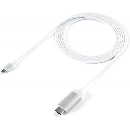 사테치 Satechi Aluminum Type-C HDMI Cable 4K 60Hz - Compatbile with 201620172018 MacBook Pro, 2018 MacBook Air, 2018 iPad Pro, 201520162017 MacBook, Microsoft Surface Go and More (Sil