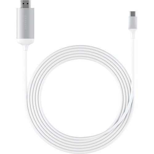 사테치 Satechi Aluminum Type-C HDMI Cable 4K 60Hz - Compatbile with 201620172018 MacBook Pro, 2018 MacBook Air, 2018 iPad Pro, 201520162017 MacBook, Microsoft Surface Go and More (Sil