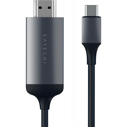 사테치 Satechi Aluminum Type-C HDMI Cable 4K 60Hz - Compatbile with 201620172018 MacBook Pro, 2018 MacBook Air, 2018 iPad Pro, 201520162017 MacBook, Microsoft Surface Go and More (Sil