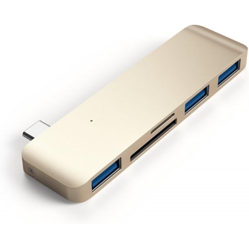 사테치 Satechi Aluminum Type-C USB 3.0 3-in-1 Combo Hub Adapter - 3 USB 3.0 Ports and MicroSD Card Reader - Compatible with 2018 MacBook Air, 2018 iPad Air, 201520162017 MacBook 12-Inc