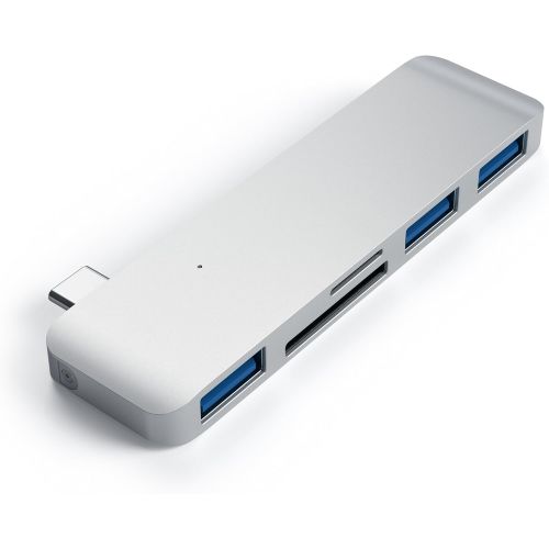사테치 Satechi Aluminum Type-C USB 3.0 3-in-1 Combo Hub Adapter - 3 USB 3.0 Ports and MicroSD Card Reader - Compatible with 2018 MacBook Air, 2018 iPad Air, 201520162017 MacBook 12-Inc