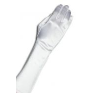 Satin Elbow Length Gloves [White] by Yabber - for Bride / Brides Maid / Wedding / Halloween Costume (Womens)