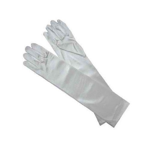  Satin Elbow Length Gloves [White] by Yabber - for Bride / Brides Maid / Wedding / Halloween Costume (Womens)