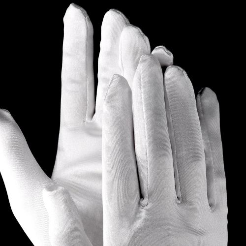  Satin Elbow Length Gloves [White] by Yabber - for Bride / Brides Maid / Wedding / Halloween Costume (Womens)