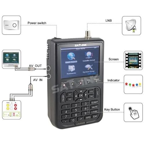  SatLink SATLINK WS-6908SE DVB-S Digital Satellite Finder Satellite Meter Support KB-Light&Backlight QPSK