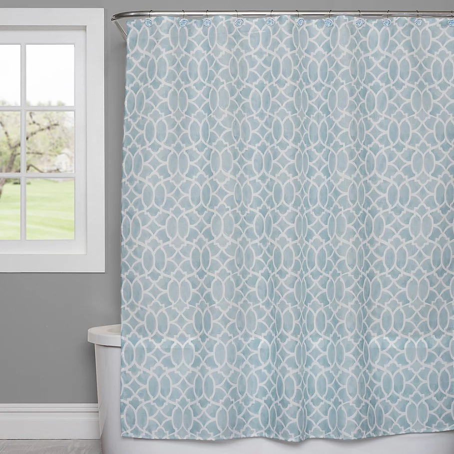  Saturday Knight Watercolor Lattice Shower Curtain