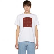 Saturdays NYC White Stencil Grid T-Shirt