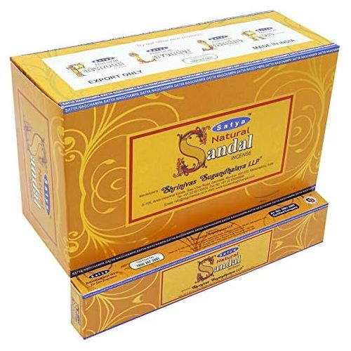  인센스스틱 Satya Natural Sandal Incense Sticks 12 Count Box 180g