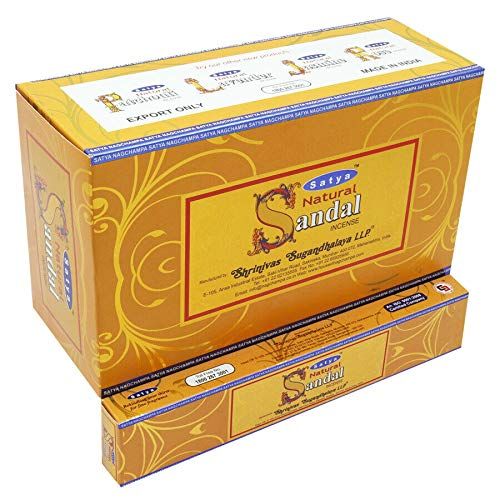  인센스스틱 Satya Natural Sandal Incense Sticks 12 Count Box 180g