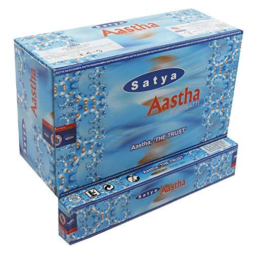  인센스스틱 Satya Aastha Incense Sticks Agarbatti 180 Grams Box | 12 Packs of 15 Grams in a Box | Export Quality