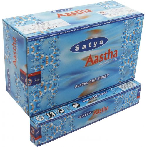  인센스스틱 Satya Aastha Incense Sticks Agarbatti 180 Grams Box | 12 Packs of 15 Grams in a Box | Export Quality
