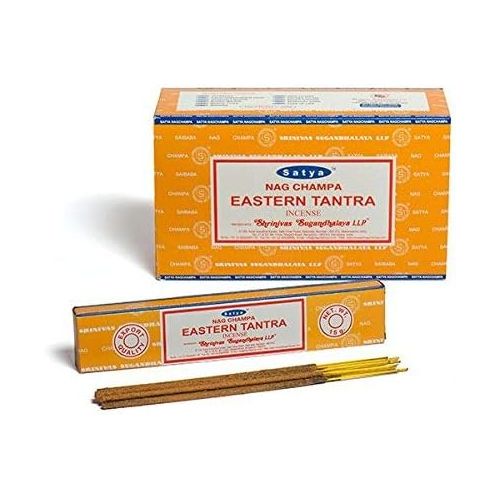  인센스스틱 Satya Nag Champa Eastern Tantra Incense Sticks Agarbatti 180 Grams Box | 12 Packs of 15 Grams Each in a Box | Export Quality