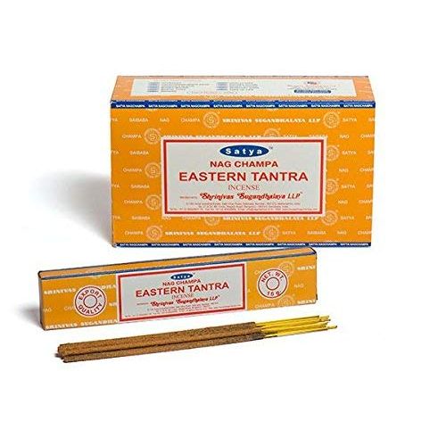  인센스스틱 Satya Nag Champa Eastern Tantra Incense Sticks Agarbatti 180 Grams Box | 12 Packs of 15 Grams Each in a Box | Export Quality