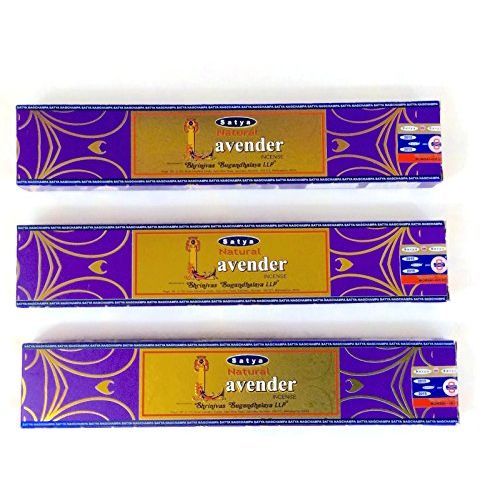  인센스스틱 Satya Natural Lavender Incense Lot of 3 Packs Handmade in India.