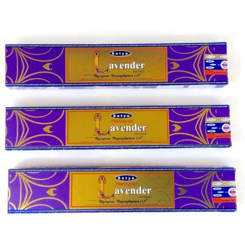  인센스스틱 Satya Natural Lavender Incense Lot of 3 Packs Handmade in India.