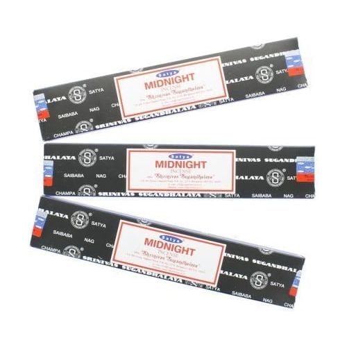  인센스스틱 Satya Nag Champa Midnight Incense Sticks - 3 Packs by Satya