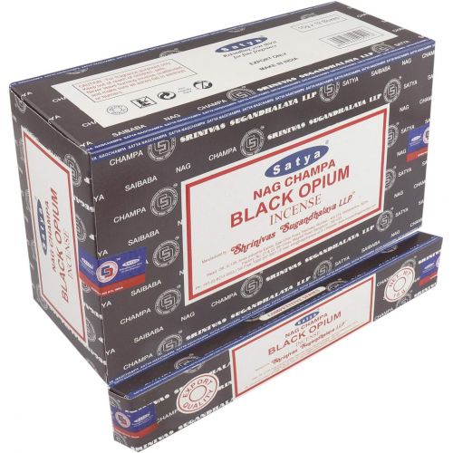  인센스스틱 Satya 01347 Black Opium Incense Sticks, 12 Packs x 15g, One Size
