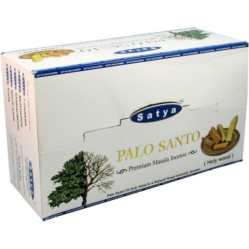  인센스스틱 Satya Palo Santo Premium Masala Incense Sticks Pack of 12 Boxes 15gms Each Aids in Spiritual Purifying, Energy Cleansing, Inspiring Creativity, Inviting Fortune, Meditation