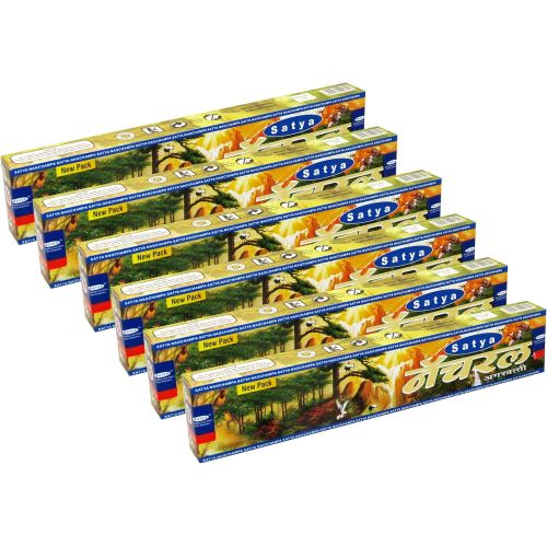  인센스스틱 Satya Natural Agarbatti Pack of 6 Incense Sticks Boxes 15gms Each Supreme Quality Incense Sticks for Relaxation, Positivity and Peace
