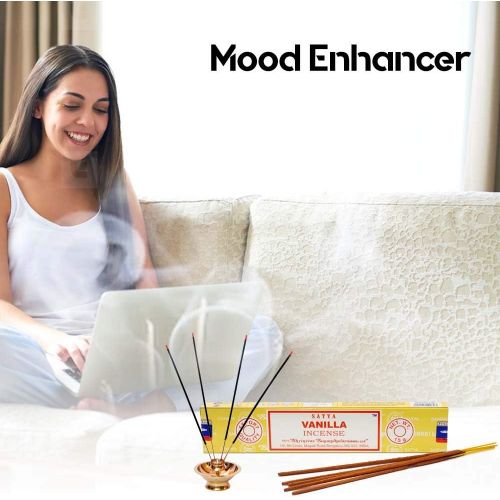  인센스스틱 Satya Nag Champa Vanilla Incense Sticks, 12packs x 15grams