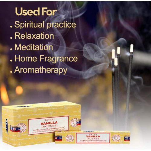  인센스스틱 Satya Nag Champa Vanilla Incense Sticks, 12packs x 15grams