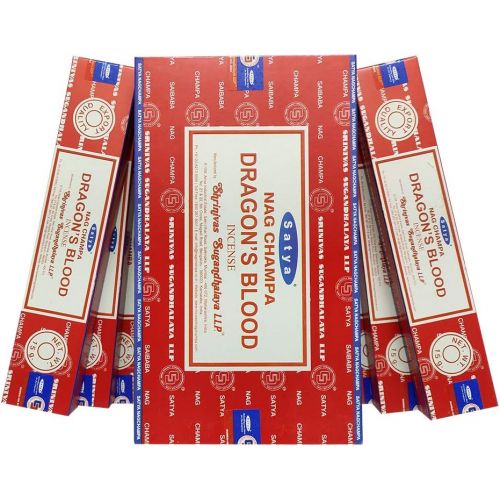  인센스스틱 Satya Sai Baba Satya Dragonss Blood Agarbatti Pack of 12 Incense Sticks Boxes, 15 gms Each, Traditionally Handrolled in India Best Aeromatic Natural Fragrance Perfect for Prayer Relaxation Peace