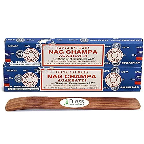  인센스스틱 Original-Satya-Sai-Baba-Agarbatti-Incense-Sticks Hand-Rolled-Fine-Quality for-Purification-Relaxation-Meditation with-Ebook-Health-Rich-Wealth-Rich (Nag Champa, Pack of 15 Grams X