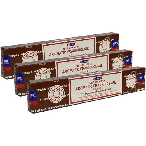  인센스스틱 Satya Sai Baba Satya Nag Champa Aromatic Frankincense Incense Sticks Pack of 3 Boxes 15gms Each Hand Rolled Agarbatti Fine Quality Incense Sticks for Purification