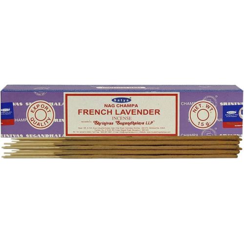  인센스스틱 Satya Sai Baba Satya Nag Champa French Lavender Incense Sticks Pack of 12 Boxes 15gms Each Hand Rolled Agarbatti Fine Quality Incense Sticks for Purification, Relaxation, Positivity, Yoga, Medita