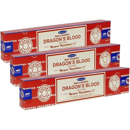  인센스스틱 Satya Sai Baba Satya Dragonss Blood Agarbatti Pack of 3 Incense Sticks Boxes, 15 gms Each, Traditionally Handrolled in India Best Aeromatic Natural Fragrance Perfect for Prayer Relaxation Peace M