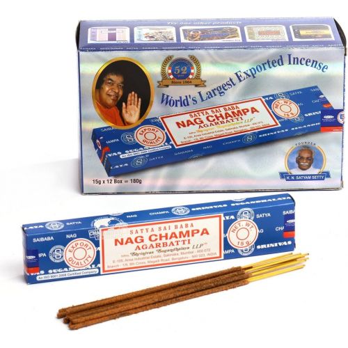  인센스스틱 Satya Sai Baba Sai Baba Nag Champa Agarbathi 15Gm X 12 packs (Worldss Largest Exported Incense Stick)