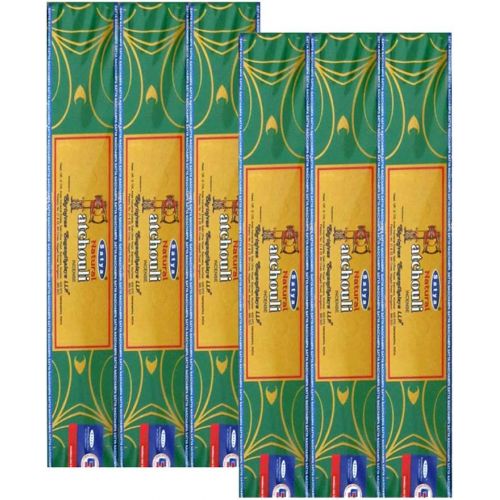  인센스스틱 Satya Trumiri Satya Natural Patchouli Agarbatti Pack of 6 Incense Sticks Boxes, 15gms Each, Traditionally Handrolled in India, Candles with Natural Scent for Prayers, Meditation, Yoga, Relaxatio