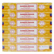 인센스스틱 Satya Trumiri Satya Sai Baba Nag Champa Sandalwood Pack of 6 Incense Sticks Boxes, 15gms Each, Traditionally Handrolled in India, Aeromatic Natural Fragrance for Prayers, Meditation, Yoga, Posit