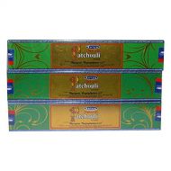 인센스스틱 Satya Trumiri Satya Natural Patchouli Agarbatti Pack of 3 Incense Sticks Boxes, 15gms Each, Traditionally Handrolled in India, Candles with Natural Scent for Prayers, Meditation, Yoga Relaxation