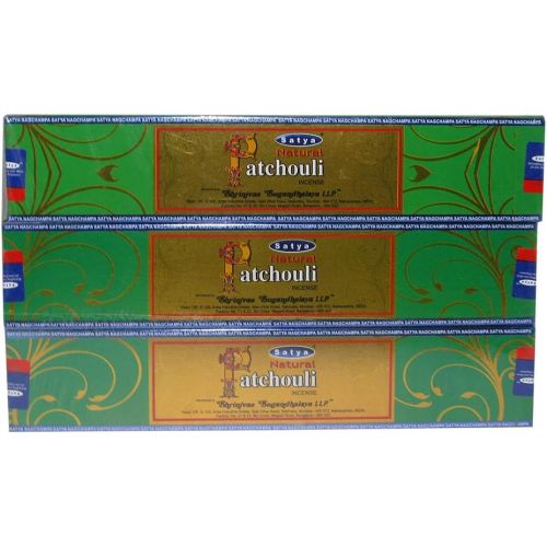  인센스스틱 Satya Trumiri Satya Natural Patchouli Agarbatti Pack of 3 Incense Sticks Boxes, 15gms Each, Traditionally Handrolled in India, Candles with Natural Scent for Prayers, Meditation, Yoga Relaxation