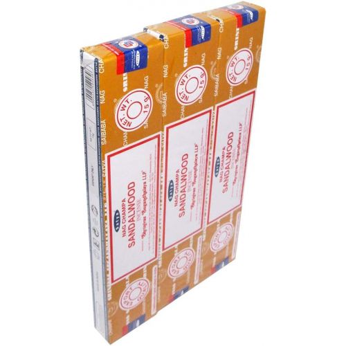  인센스스틱 Satya Trumiri Satya Sai Baba Nag Champa Sandalwood Pack of 3 Incense Sticks Boxes, 15gms Each, Traditionally Handrolled in India, Aeromatic Natural Fragrance Perfect for Prayers, Meditation, Yog