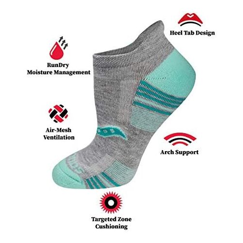  Saucony Womens Performance Heel Tab Athletic Socks (8 & 16 Pairs)