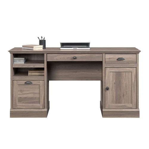  Sauder 418299 Barrister Lane Executive Desk, L: 59.06 x W: 21.18 x H: 29.76, Salt Oak finish