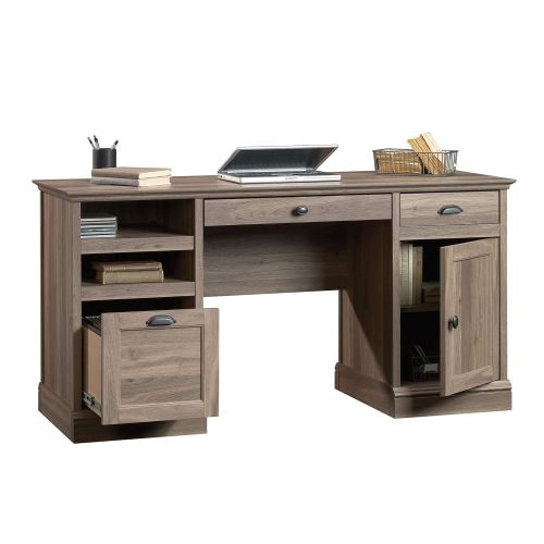  Sauder 418299 Barrister Lane Executive Desk, L: 59.06 x W: 21.18 x H: 29.76, Salt Oak finish