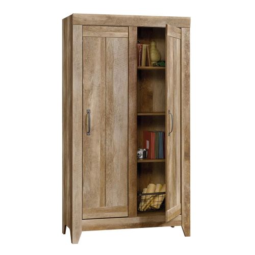  Sauder 418141 Adept Storage Wide Storage Cabinet, L: 38.94 x W: 16.77 x H: 70.98, Craftsman Oak finish