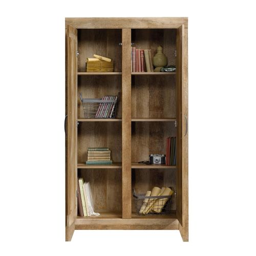  Sauder 418141 Adept Storage Wide Storage Cabinet, L: 38.94 x W: 16.77 x H: 70.98, Craftsman Oak finish