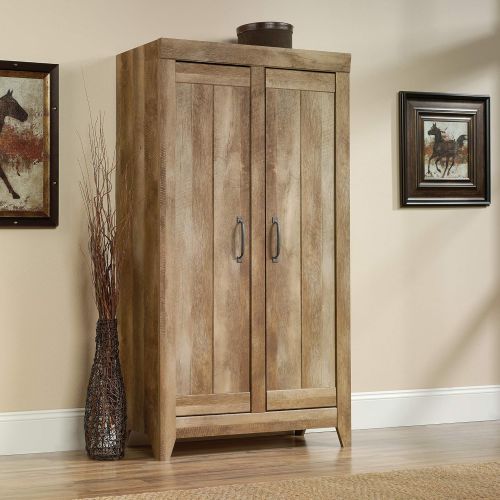  Sauder 418141 Adept Storage Wide Storage Cabinet, L: 38.94 x W: 16.77 x H: 70.98, Craftsman Oak finish