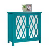 Sauder 419276 Harbor View Accent Storage Cabinet, L: 31.50 x W: 15.75 x H: 31.50, Caribean Blue finish