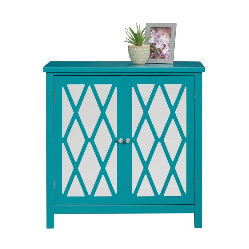  Sauder 419276 Harbor View Accent Storage Cabinet, L: 31.50 x W: 15.75 x H: 31.50, Caribean Blue finish