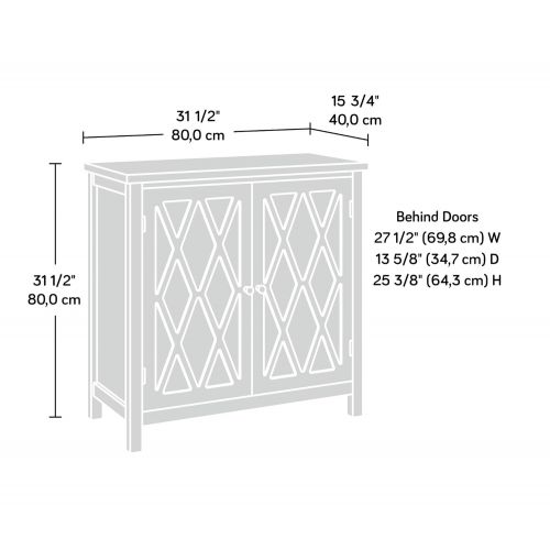  Sauder 419276 Harbor View Accent Storage Cabinet, L: 31.50 x W: 15.75 x H: 31.50, Caribean Blue finish