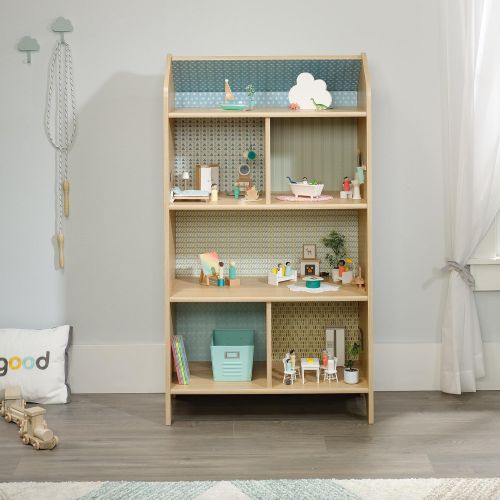  Sauder 422430 Pinwheel DollhouseBookcase, L: 28.03 x W: 15.98 x H: 50.00, Urban Ash Finish