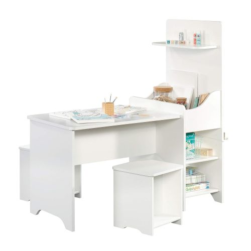  Sauder 422467 Pinwheel Activity Center, L: 51.77 x W: 24.96 x H: 50.98, Soft White Finish