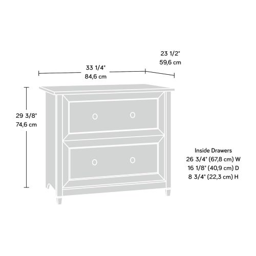  Sauder 418796 Edge Water Lateral File, 33.31 L x 23.47 W x 29.37 H, Chalked Chestnut Finish