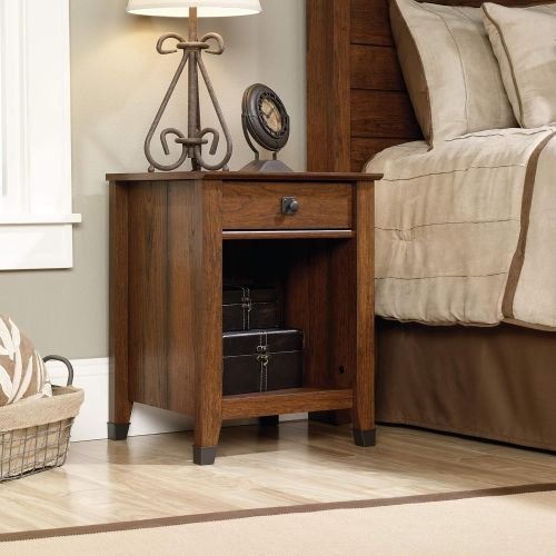  Sauder 419078 Carson Forge Night Stand, L: 18.78 x W: 16.10 x H: 23.90, Coffee Oak finish